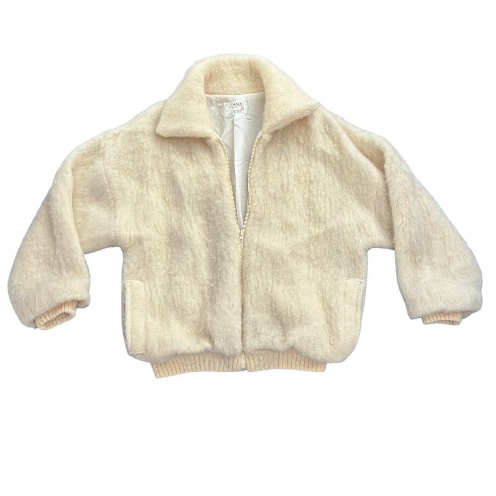 VINTAGE LANA ICELANDIC WOOL ZIP-UP CARDIGAN KNIT JACKET RARE WOMEN SIZE LARGE